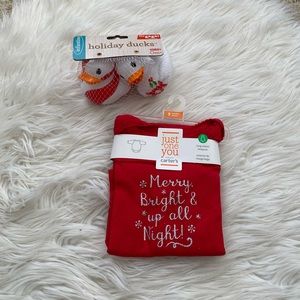 {Carter’s Just One You} Baby Girl Christmas Onesie with Holiday Rubber Ducks